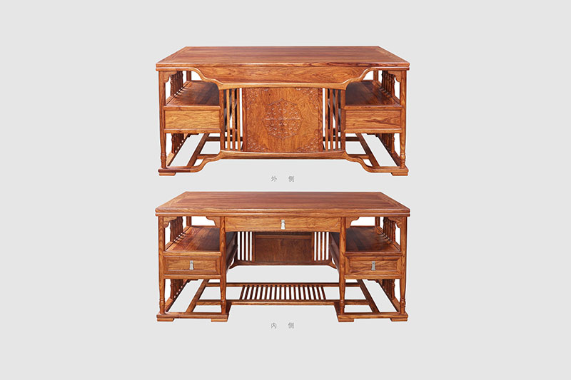大足中式家居装饰书房桌椅组合家具效果图